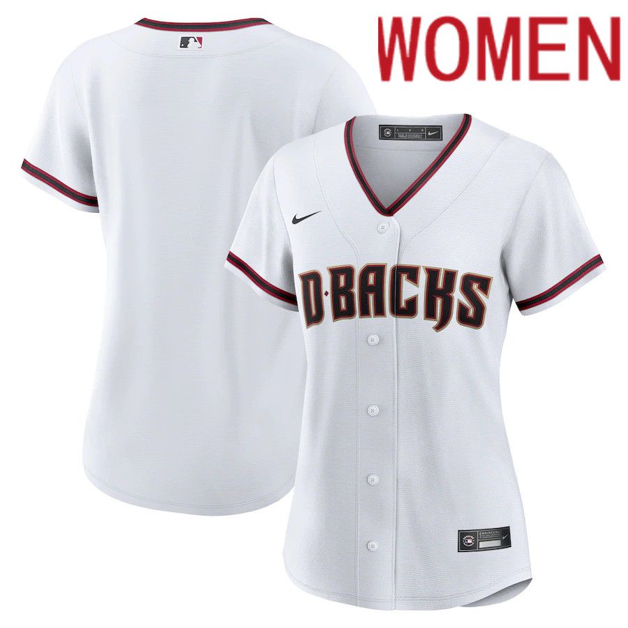 Women Arizona Diamondbacks Nike White Home Blank Replica MLB Jersey->women mlb jersey->Women Jersey
